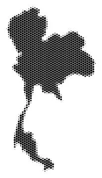 Dot Halftone Thailand Map Stock Illustration