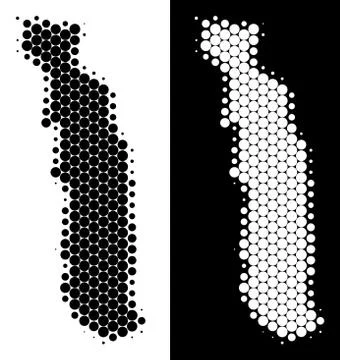 Dot Halftone Togo Map Stock Illustration