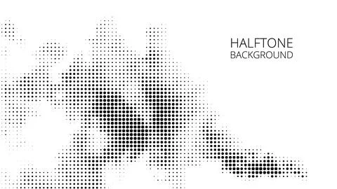 Dot halftone wave pattern, abstract vector background Stock Illustration