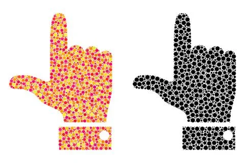 Dot Hand Pointer Up Mosaic Icons Stock Illustration