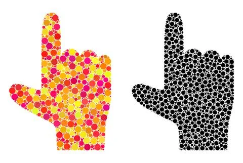 Dot Hand Pointer Up Mosaic Icons Illustrazione stock