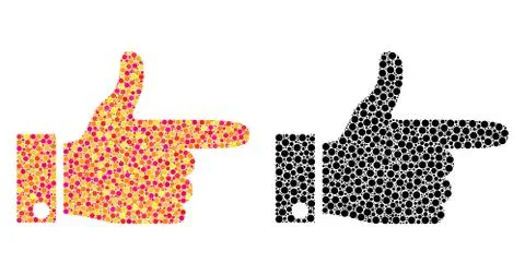 Dot Hand Pointer Right Mosaic Icons Stock Illustration