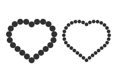 Dot Heart Duo  Abstract Minimal Black Shape Contrast Design Stock-Illustration