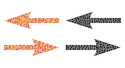 Dot Horizontal Exchange Arrows Mosaic Icons Stock Illustration
