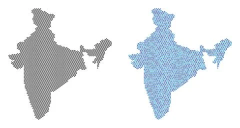Dot India Map Abstractions Stock Illustration