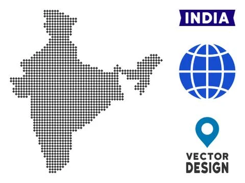 Dot India Map Illustrazione stock