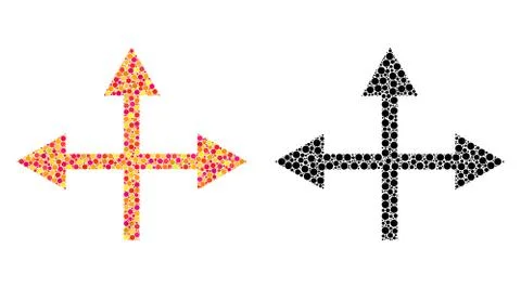 Dot Intersection Directions Mosaic Icons Ilustração Stock