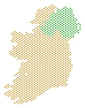 Dot Ireland Countries Map Stock Illustration