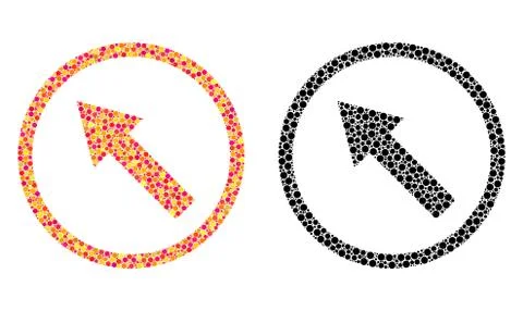 Dot Up-Left Rounded Arrow Mosaic Icons Illustrazione stock