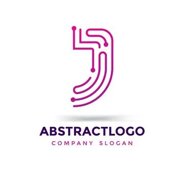 Dot letter J logo technology Icon design. alphabet J monogram vector Stock Illustration