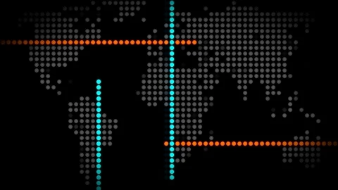 Dot line animation - dots movement in green and orange color Video stock 129869155