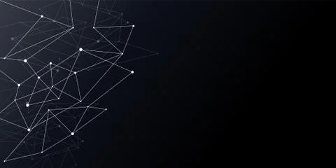 Dot line nodes connection, plexus pattern abstract background. Vector network Illustrazione stock