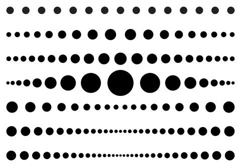 Dot line set. Dotted divider collection. Vector circle lines patterns. Templa Stock Illustration