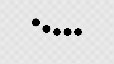 Dot loading bar in progress animation. Black pixel dots with Alpha Channel. Stock Footage 307316490