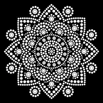 Dot mandala. Art therapy Coloring page Stock Illustration