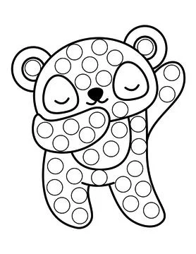 Dot markers pages with animal, vector outline illustration Stock Illustration