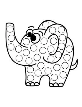 Dot markers pages with animal, vector outline illustration Stock Illustration
