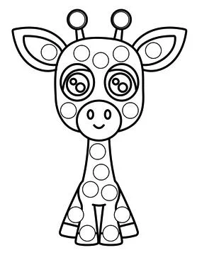 Dot markers pages with animal, vector outline illustration Stock Illustration
