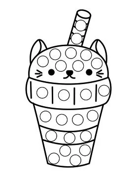 Dot markers pages with animal, vector outline illustration Stock Illustration