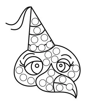 Dot markers pages with animal, vector outline illustration Stock Illustration