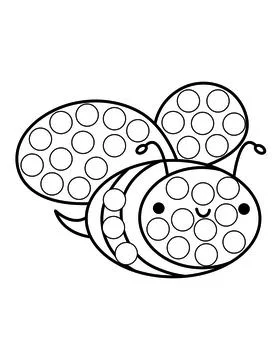 Dot markers pages with animal, vector outline illustration Stock Illustration