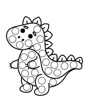 Dot markers pages with animal, vector outline illustration Stock Illustration