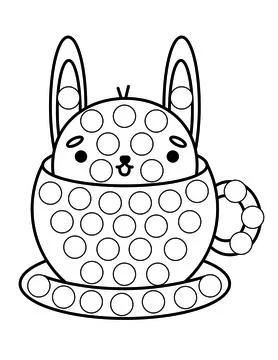 Dot markers pages with animal, vector outline illustration Stock Illustration