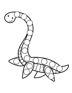 Dot markers pages with animal, vector outline illustration Stock Illustration