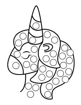 Dot markers pages with animal, vector outline illustration Stock Illustration