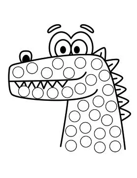 Dot markers pages with animal, vector outline illustration Stock Illustration