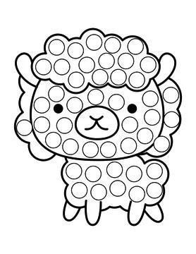 Dot markers pages with animal, vector outline illustration Stock Illustration