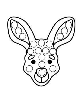 Dot markers pages with animal, vector outline illustration Stock Illustration