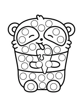 Dot markers pages with animal, vector outline illustration Stock Illustration