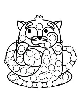Dot markers pages with animal, vector outline illustration Stock Illustration
