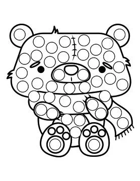 Dot markers pages with animal, vector outline illustration Stock Illustration