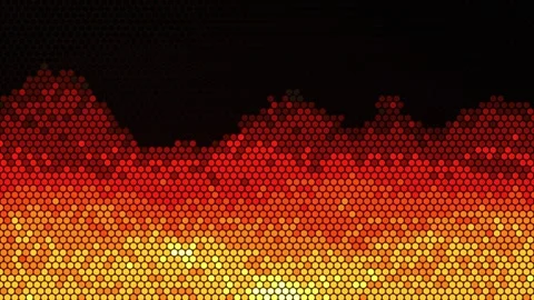 Dot matrix flame pixel flame rising abstract animation Stock Footage 345377393