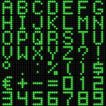 Dot-matrix font with reflection Stock Illustration