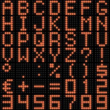 Dot-matrix font with reflection Stock Illustration