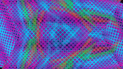 Dot matrix pattern motion a colorful abstract background loop created from a den Stock Footage 330529773