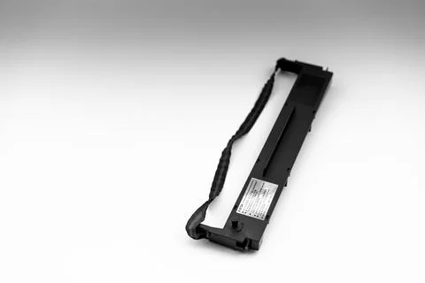 Dot matrix printer cartridge on white background Fotos de archivo