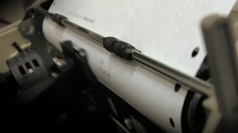 Dot Matrix Printer - Right angle close up Video stock 43538290