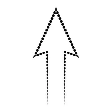 Dot matrix upward arrow symbol showing directional progress motion up 스톡 일러스트