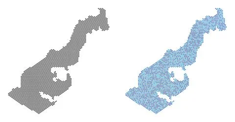 Dot Monaco Map Abstractions Stock Illustration