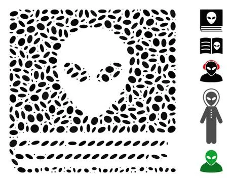 Dot Mosaic Alien Catalog Stock Illustration