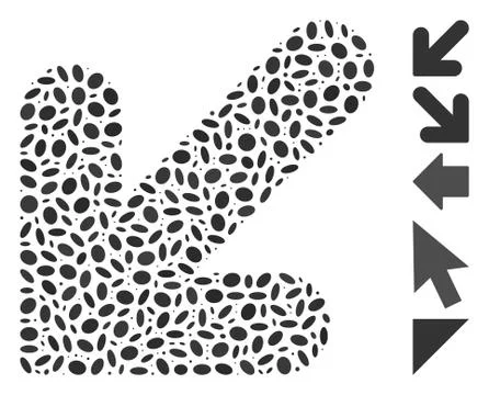 Dot Mosaic Arrow Down Left Stock Illustration