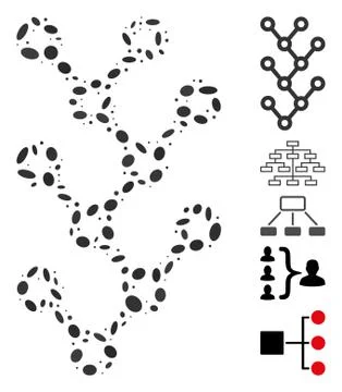 Dot Mosaic Binary Tree Stock Illustration
