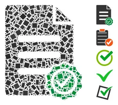 Dot Mosaic Confirmation Document Illustrazione stock