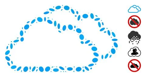 Dot Mosaic Contour Clouds 스톡 일러스트