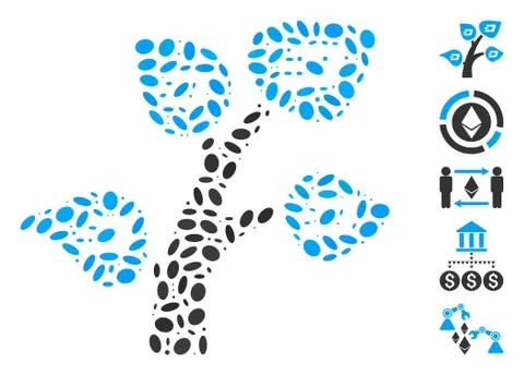 Dot Mosaic Dash Tree Stock Illustration