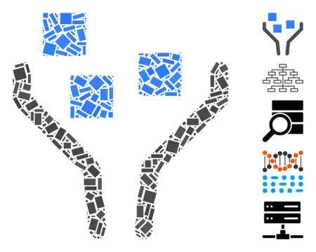 Dot Mosaic Data Filtering Stockillustratie